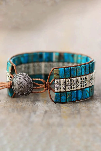 Handmade Triple Layer Natural Stone Bracelet - MANDOTOS