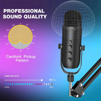 Mandotos Haomuren USB streaming podcast microphone kit with adjustable microphone, pop filter, and audio interface for high-quality audio.