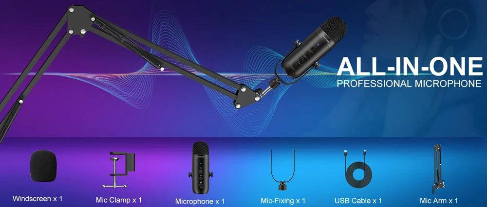 Haomuren USB Streaming Podcast Microphone Kit: Elevate Your Audio Game! 🎙️ MANDOTOS INTERNATIONAL