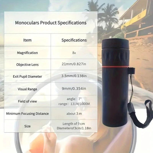 HD Monocular Telescope 2000X25 - Compact Portable for Outdoor Activities - MANDOTOS