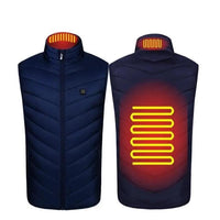 Mandotos heated washable USB charging electric winter vest worn by a person, showcasing the lightweight, warm winter clothing.