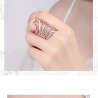 Mandotos Heavenly Diamond Wing Ring featuring sparkling diamonds and intricate wing design on sterling silver band