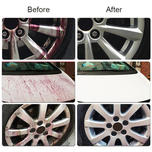 Mandotos HGKJ car paint and wheel iron particles powder cleaner spray removing rust and dust from metal auto rims and surfaces.