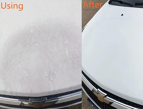 MANDOTOS HGKJ car paint and wheel iron particles remover spray cleaning metal surfaces and auto rims from rust and dust.