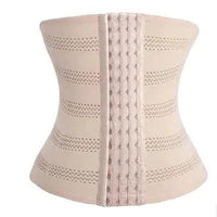 Mandotos hot waist trainer corset showing a black waist cincher with adjustable straps and steel boning for shaping.