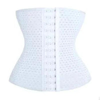 Mandotos hot waist trainer corset showing black fabric with adjustable straps and steel boning for shaping and support.