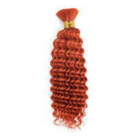 Mandotos deep wave human braiding hair bulk, 100g, curly no-weft human hair extensions for boho braids and styling.