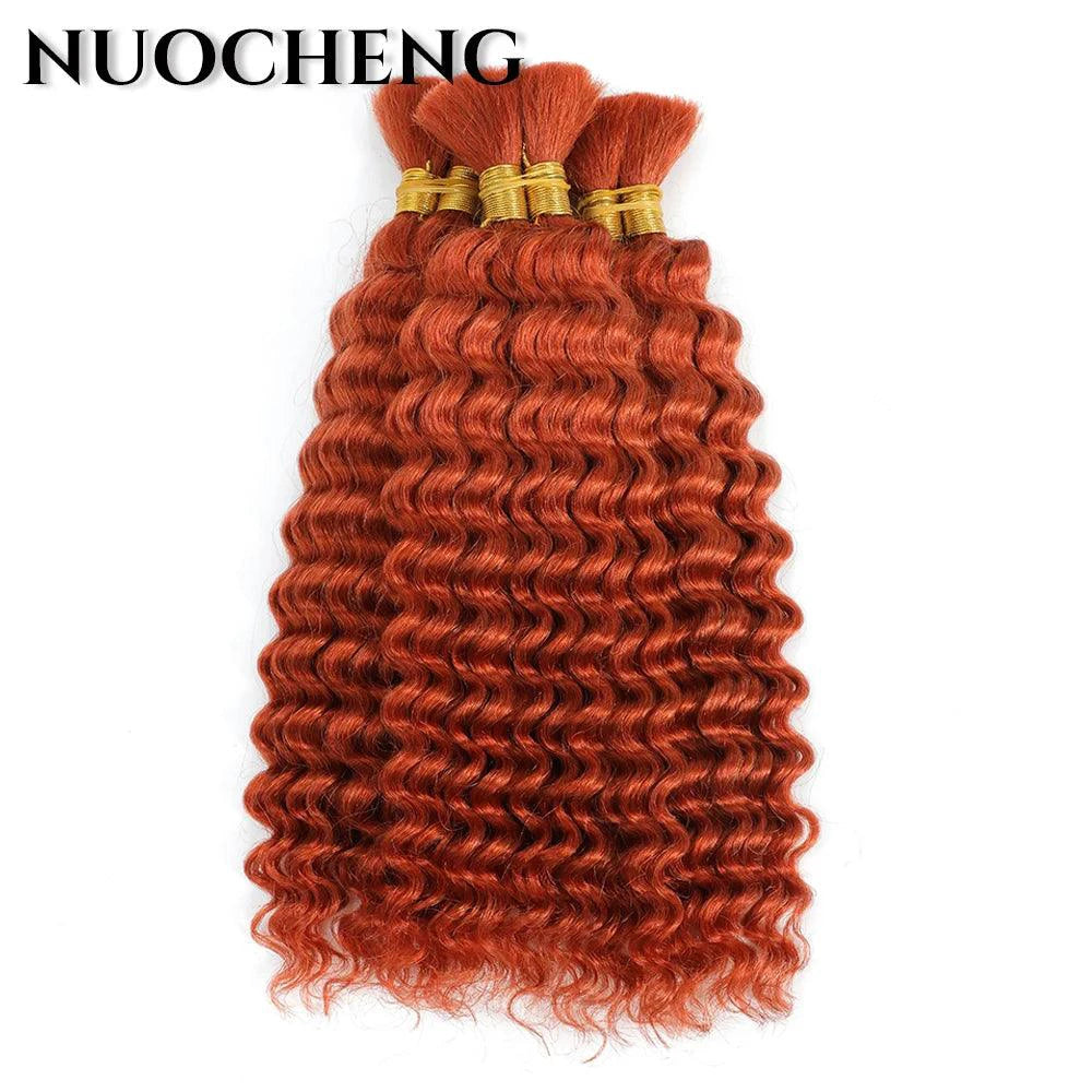 Human Braiding Hair 1 Bundle 20 Inch Human Hair Bundles for Braiding Highlight P4/27 Color Deep Wave Bulk Human Hair Bundles - MANDOTOS