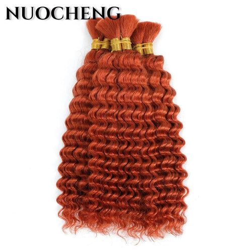 Human Braiding Hair 1 Bundle 20 Inch Human Hair Bundles for Braiding Highlight P4/27 Color Deep Wave Bulk Human Hair Bundles - MANDOTOS