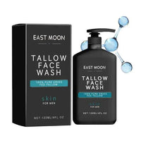 Mandotos HydraGlow Daily Face Wash in a pump bottle, showing the clear gel formula with a blue label and cap.