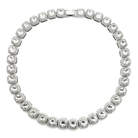 Mandotos Illumina tennis chain with clustered stones and radiant embellishments, showcasing elegant jewelry design and sparkling details.