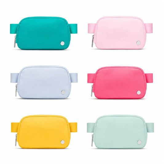 Mandotos International 1L breathable women's fanny pack for travel and outdoor use with adjustable strap and lightweight design.