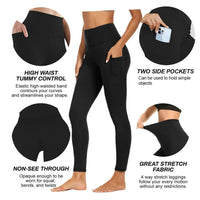 1PC Plus Size Pocket Yoga Pants Women Solid Fitness Sports Leggings High Waist Elastic Gym Tights Female Running Trousers XXXL - Mandotos International