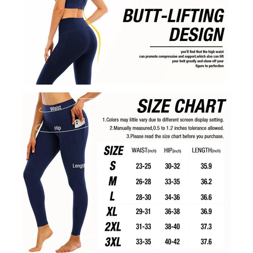 1PC Plus Size Pocket Yoga Pants Women Solid Fitness Sports Leggings High Waist Elastic Gym Tights Female Running Trousers XXXL - Mandotos International