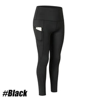 1PC Plus Size Pocket Yoga Pants Women Solid Fitness Sports Leggings High Waist Elastic Gym Tights Female Running Trousers XXXL - Mandotos International