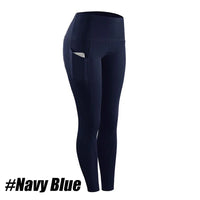 1PC Plus Size Pocket Yoga Pants Women Solid Fitness Sports Leggings High Waist Elastic Gym Tights Female Running Trousers XXXL - Mandotos International