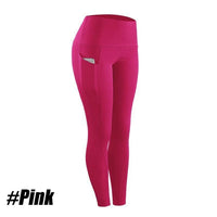 1PC Plus Size Pocket Yoga Pants Women Solid Fitness Sports Leggings High Waist Elastic Gym Tights Female Running Trousers XXXL - Mandotos International