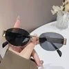 Mandotos International 2024 women's geometric PC sunglasses with elliptical metal frame, large, personalized, premium glasses.