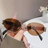 Mandotos International 2024 women's geometric PC sunglasses with elliptical metal frame, large and personalized for a stylish look.
