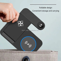 2025 Portable Travel Charger Triple Night Light Folding Mobile Phone Pad 3-in-1 Wireless Fast Charging Magnetic Type for Females - MANDOTOS INTERNATIONAL