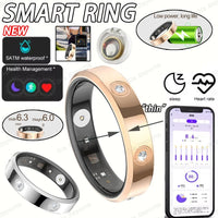 2025 Smart Ring Women Men Super narrow 6.3mm Heart Rate Health Stress measurement Monitor IP68 Waterproof Fashion Sports Rings - MANDOTOS INTERNATIONAL