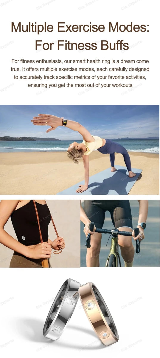 2025 Smart Ring Women Men Super narrow 6.3mm Heart Rate Health Stress measurement Monitor IP68 Waterproof Fashion Sports Rings - MANDOTOS INTERNATIONAL