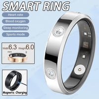 2025 Smart Ring Women Men Super narrow 6.3mm Heart Rate Health Stress measurement Monitor IP68 Waterproof Fashion Sports Rings - MANDOTOS INTERNATIONAL