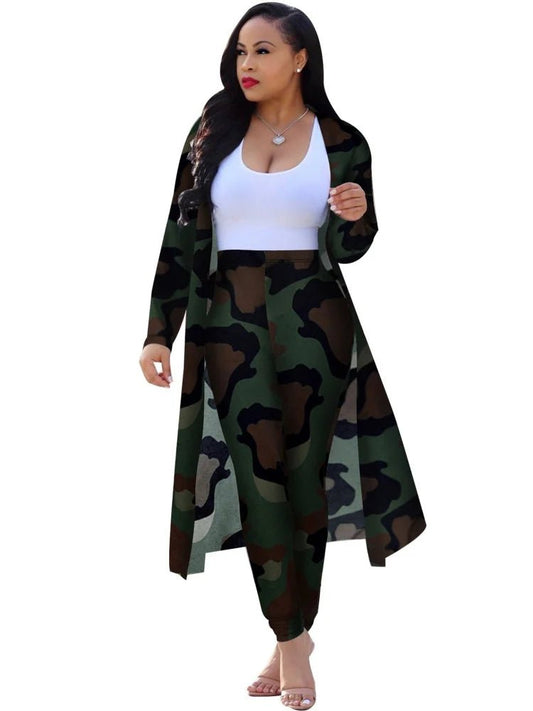 Women's two-piece cardigan set by MANDOTOS INTERNATIONAL, casual and sexy outfit, featuring a matching top and bottom in soft fabric.