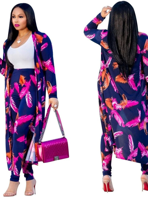 Mandotos International 2025 women's two-piece cardigan set, casual and sexy outfit, featuring a stylish cardigan and matching top.