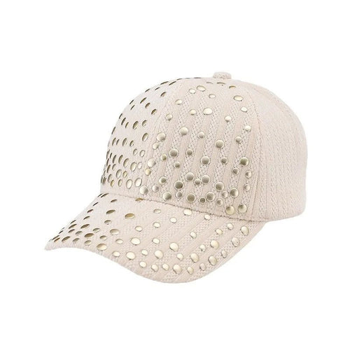 Sparkle rhinestone studded adjustable baseball cap for women and men, outdoor sport sun hat with bling details by MANDOTOS INTERNATIONAL.