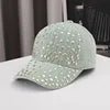 Sparkle rhinestone baseball cap by Mandotos International, adjustable sport sun hat with bling embellishments for women and men.