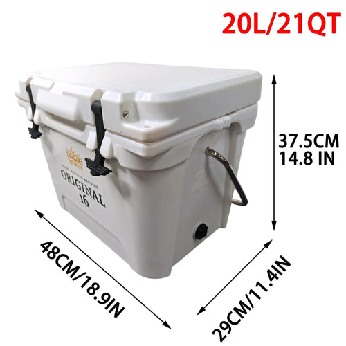 Mandotos International 20L Classic Rotomolded Portable Cooler Box for travel, camping, fishing, sports, and home use.