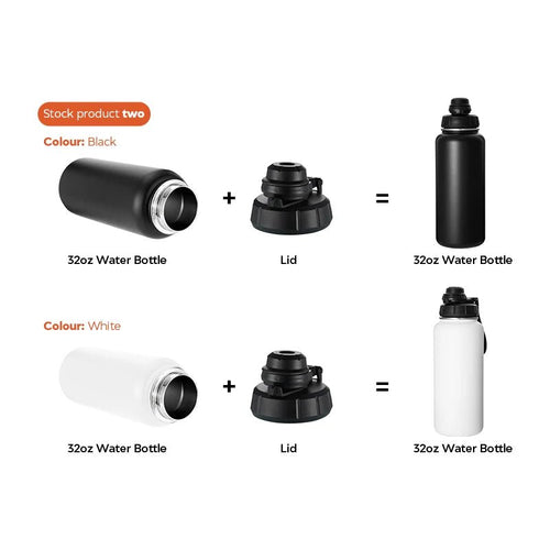 Mandotos International 32oz insulated stainless steel sports water bottle for gym, outdoor, and travel use.