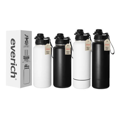 Mandotos International 32oz insulated stainless steel sports water bottle for gym, outdoor, and travel use, with a sleek design.