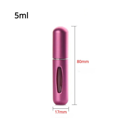 5ml Mini Travel Perfume Atomizer by MANDOTOS INTERNATIONAL in sleek aluminum bottle for easy on-the-go fragrance refills.