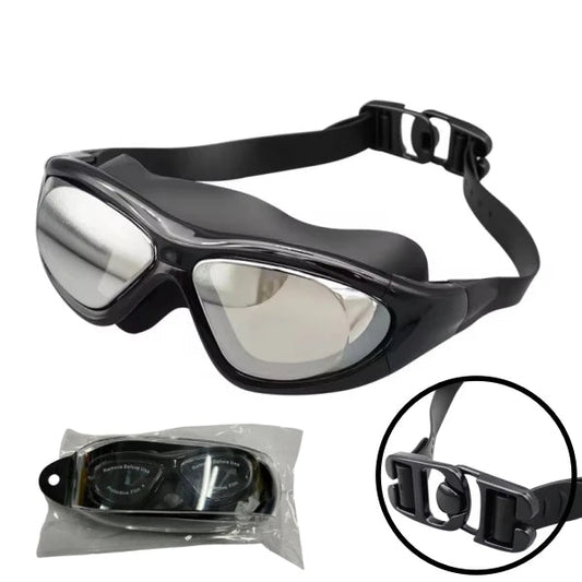 Adult women swim goggles with clear frame and no-leaking lenses, designed for sports swimming by MANDOTOS INTERNATIONAL.