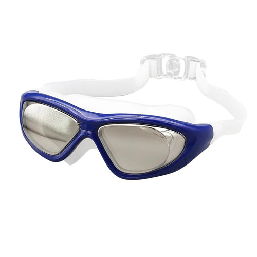 Adult Women swim goggles with clear frame and no-leak lenses, designed for sports swimming by MANDOTOS INTERNATIONAL.