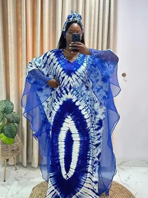 African Dashiki Ankara Maxi dress for women, traditional clothing with vibrant patterns by MANDOTOS INTERNATIONAL.