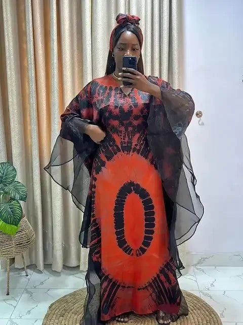 African Dashiki Ankara maxi dress for women, traditional colorful long dress by MANDOTOS INTERNATIONAL