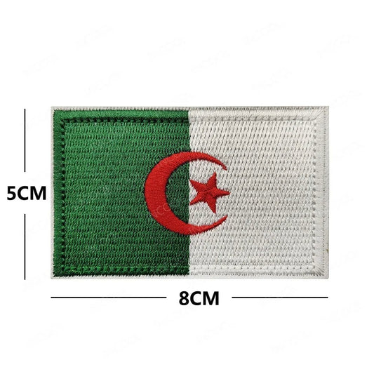 Embroidery patches of African flags from Morocco, Nigeria, Gabon, Libya, Namibia by MANDOTOS INTERNATIONAL displayed in a set