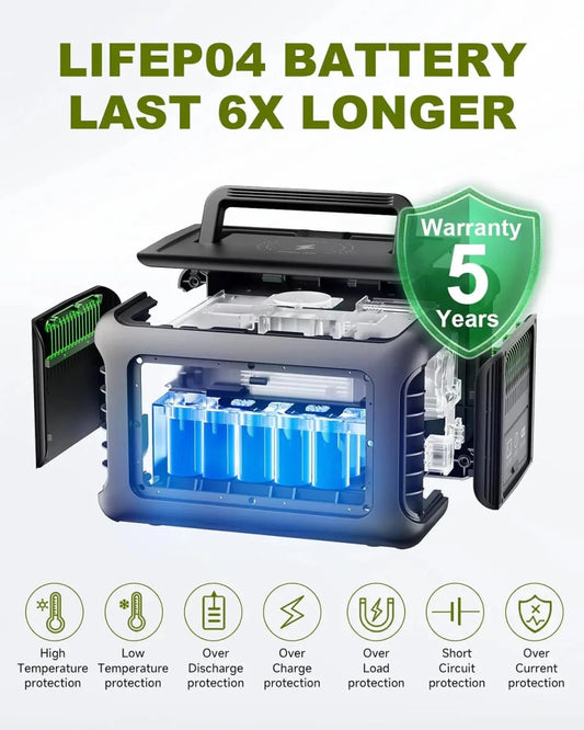 MANDOTOS INTERNATIONAL ALLPOWERS R600 portable power station with 299Wh LiFeP04 battery and dual 600W AC outlets.