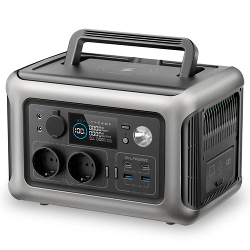 AllPOWERS R600 portable power station with 299Wh LiFePO4 battery and 600W inverter, from MANDOTOS INTERNATIONAL.