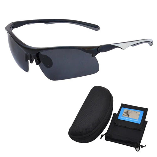 Mandotos International Anlorr polarized sport sunglasses for men, cycling and bike riding, with wraparound design and tinted lenses.