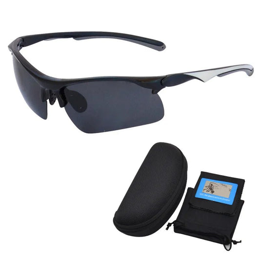 Mandotos International Anlorr polarized sport sunglasses for men, cycling and bike riding, with wraparound design and tinted lenses.