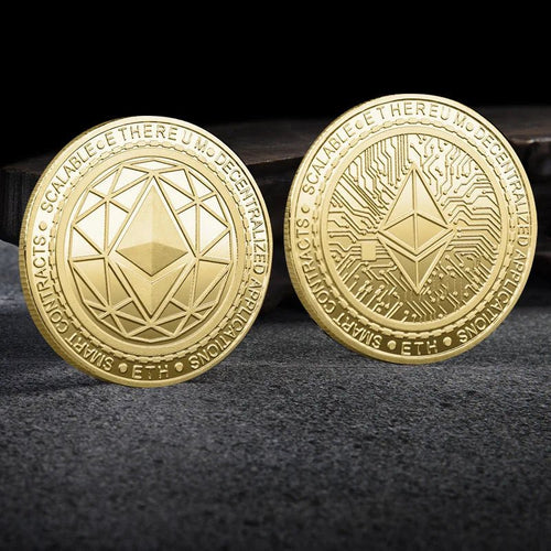 Bitcoin BTC ETH ADA XLM SHIB DOGE XRP SOL DOT LINK LTC UNI Coin Physical Metal Crypto Currency Coin Collection with Plastic Case - MANDOTOS INTERNATIONAL