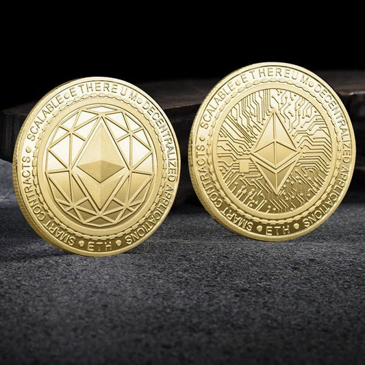 Bitcoin BTC ETH ADA XLM SHIB DOGE XRP SOL DOT LINK LTC UNI Coin Physical Metal Crypto Currency Coin Collection with Plastic Case - MANDOTOS INTERNATIONAL
