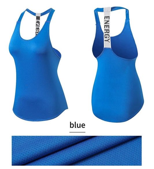 Black sleeveless yoga top for women by MANDOTOS INTERNATIONAL, backless fitness shirt, breathable and comfortable for active wear.