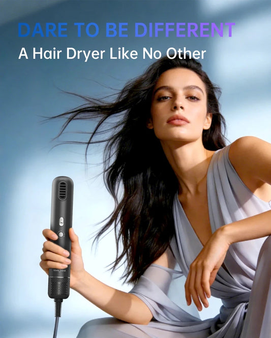 Mandotos International BLDC motor ionic hair dryer with portable design, low noise, suitable for travel and home use.