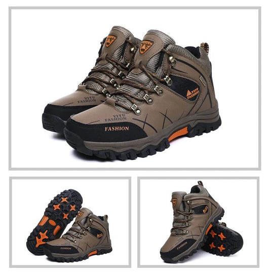 Brand Men Winter Snow Boots Waterproof Leather Sneakers Super Warm Men's Boots Outdoor Male Hiking Boots Work Shoes Size 39-47 - MANDOTOS INTERNATIONAL