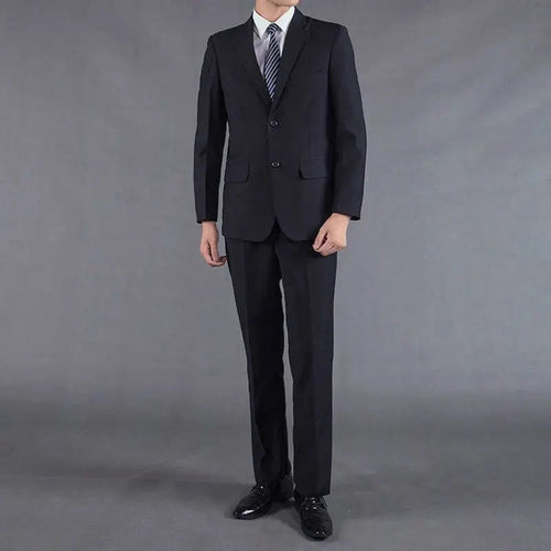 Mandotos International men's casual two-piece suit with cotton fabric, youthful style, suitable for spring, summer, and autumn office wear.
